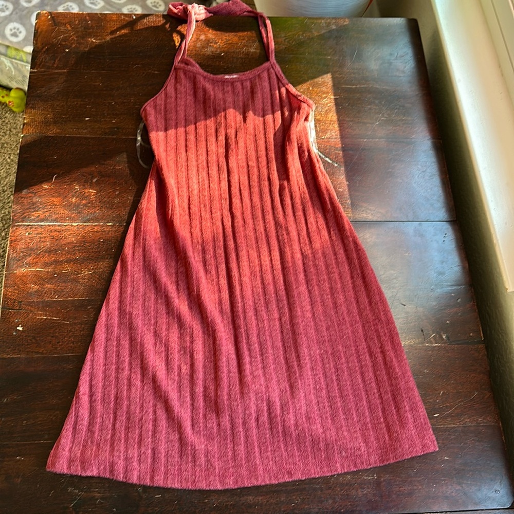 red dress and cardigan set